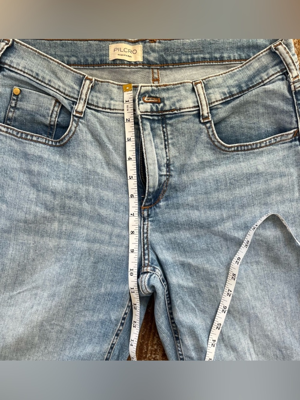 Pilcro Light Blue Straight Leg Women's Jeans - Picture 3 of 8